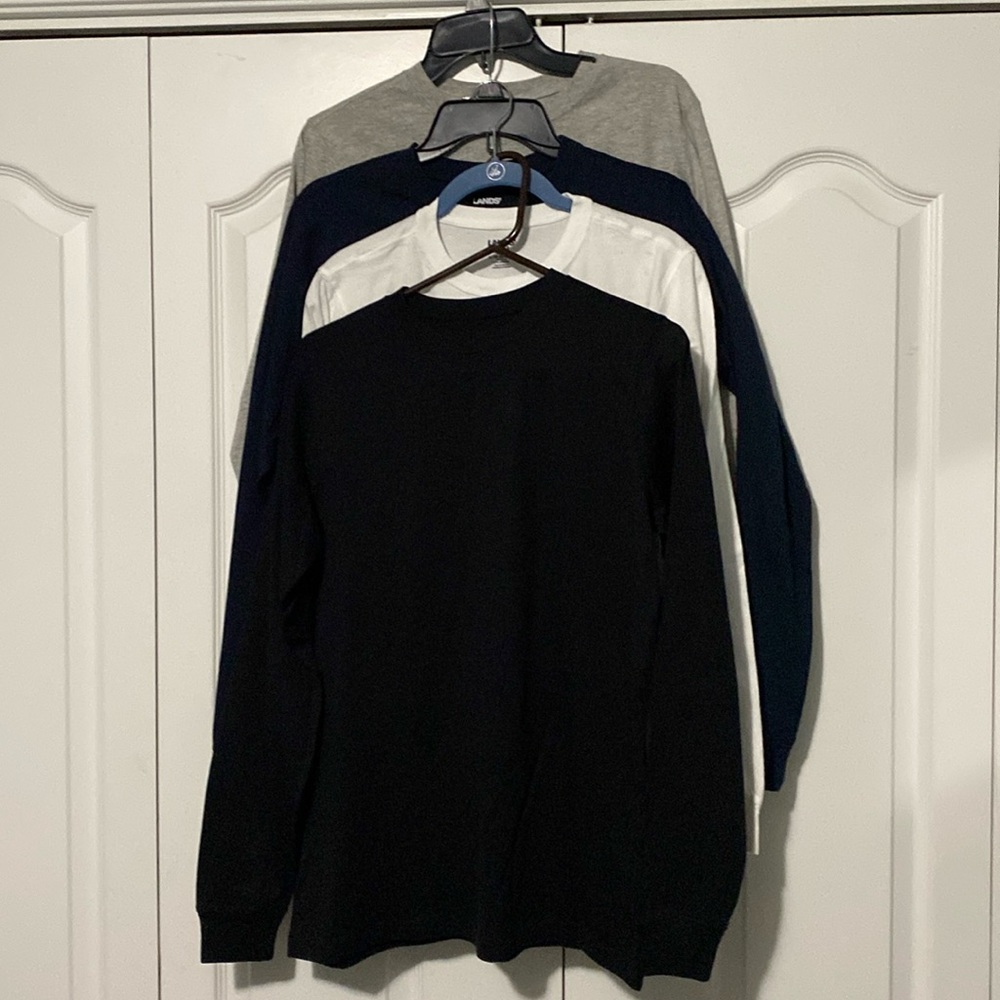 Lands End Boys Long Sleeve Tshirts Set of 4 Brand New XL